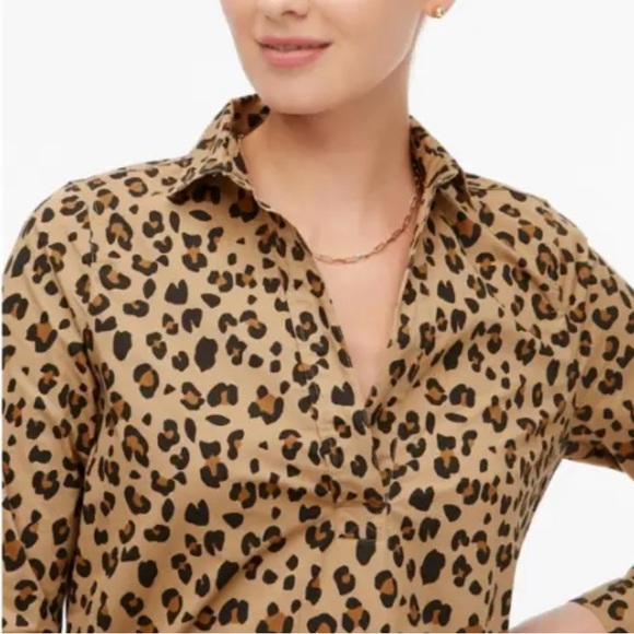 ♣️J Crew Leopard Print Popover Tunic Top♣️ - Picture 2 of 5